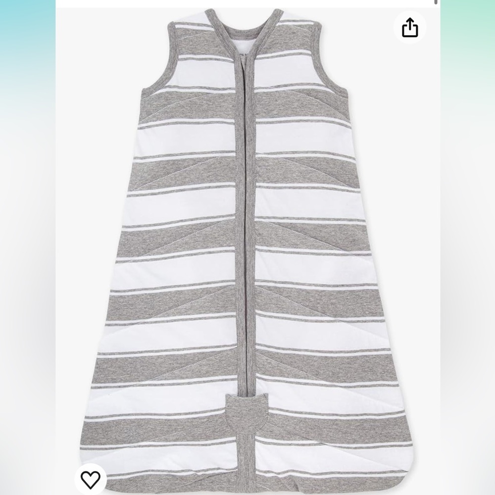 Burt's Bee Baby Beekeeper Wearable Blanket, Quilted Gray, TOG 1.5, Medium